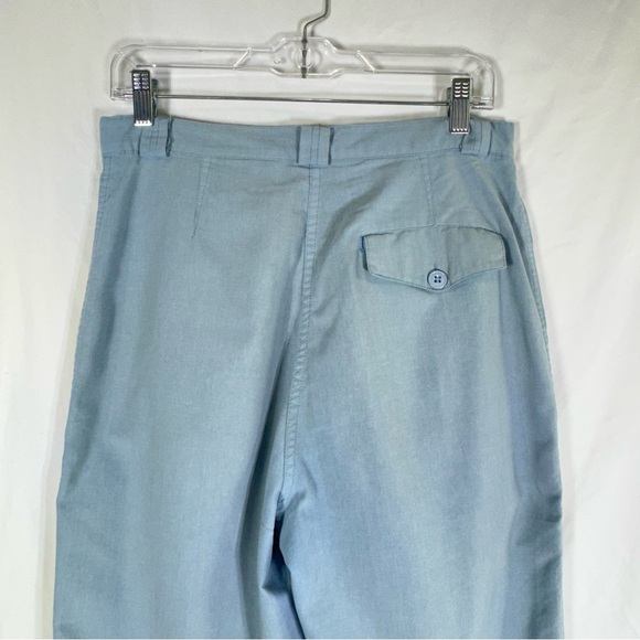 American Weekend Women’s 90’s Vintage High Pleated Waist Light Blue Pants - Picture 4 of 8
